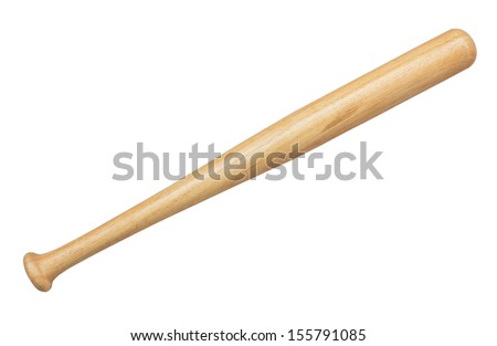 wooden baseball bat isolated on a white background Royalty-Free Stock Photo #155791085