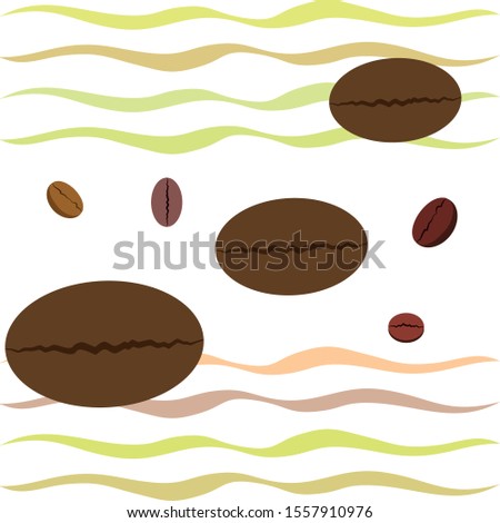 Coffee grains. Drinks menu for restaurant, vector background.