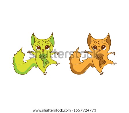 Cartoon character. Fantasy animal on white background. Vector kids icon. It can be used for sticker, patch, phone case, poster, t-shirt, mug and other design.