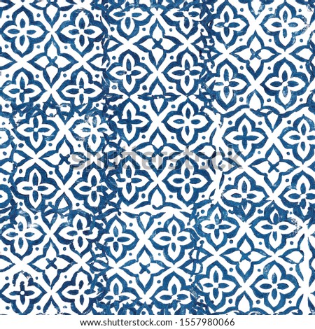 Hand drawn seamless pattern. Abstract background with stamped tiles. Print in Stamping style Royalty-Free Stock Photo #1557980066