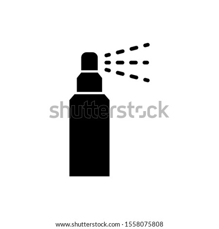 bottle spray icon vector, flat black and white style icon