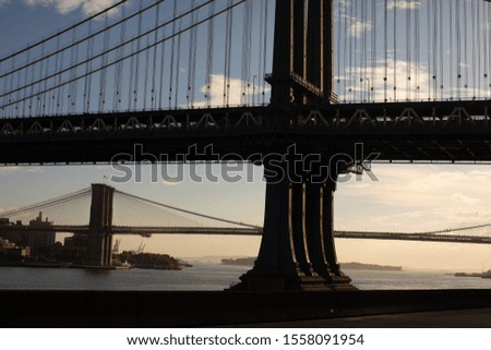 A view of the Brooklyn and Manhattan bridges in New York