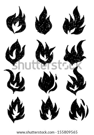 Fire flames icons vector illustration