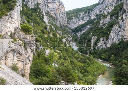 Gorges du Verdon (Alpes-de-Haute-Provence, Provence-Alpes-Cote d'Azur, France(, famous canyon