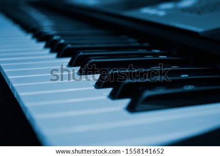 Pipe organ Keyboard with white and black keys