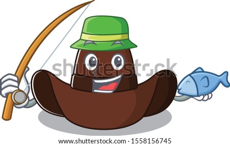 Mascot illustration the featuring cowboy hat fishing