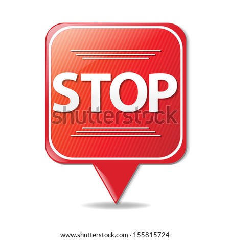 Sign Stop With Gradient Mesh, Vector Illustration