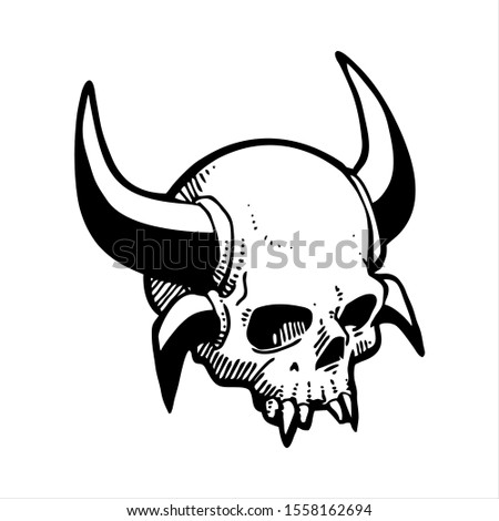 four-horned badass evil jawless skull