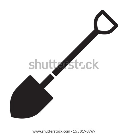 Shovel for digging and construction flat vector icon for apps and websites