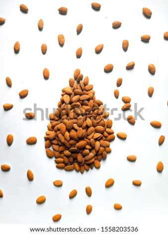 almonds stock image with white background