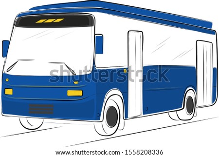 
Modern blue top luggage bus