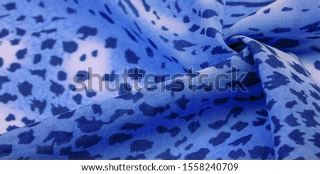 Collection of textural background, silk fabric, African theme, animal skins, blue tones,