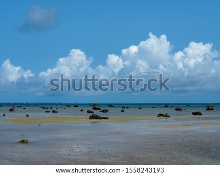 View of shallow beach of Sawada no Hama (Irabu Island, Miyakojima, Okinawa, Japan)