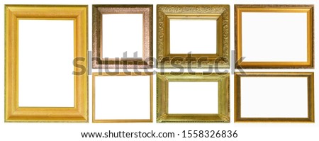 Frames paintings gold antique antiquity collection isolated museum Royalty-Free Stock Photo #1558326836