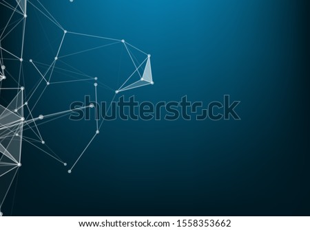 Abstract polygonal space low poly dark background with connecting dots and lines. Connection structure. Science. Futuristic polygonal background. 