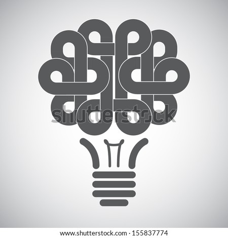 Abstract brain light bulb icon design 