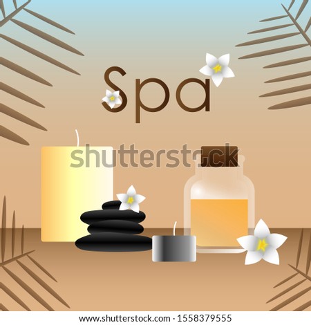 Aroma spa set flat design vector,spa aromatherapy