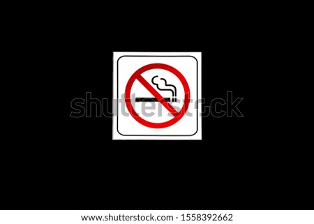 no smoking sign isolated on black background