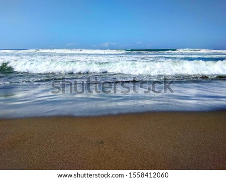 sea waves beach background in vacation holiday refresh blue sky