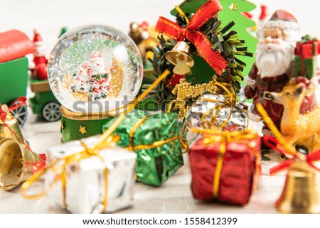 Present and Santa Claus of the Christmas decoration