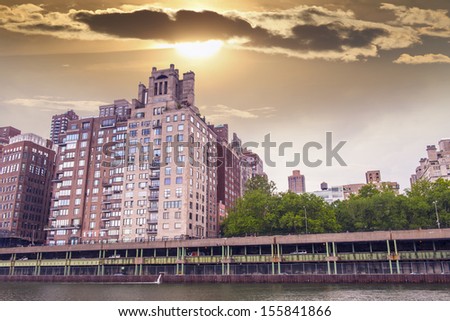 New York buildings with beautiful sky.