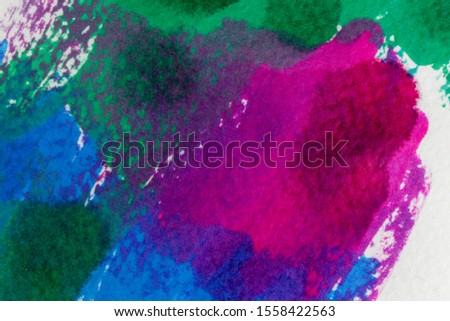 painting abstract art with many color on white background.