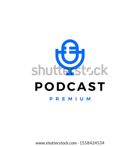 mic podcast logo vector icon illustration	
