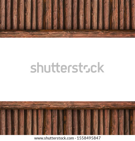 frame made of logs to logs on an isolated white background