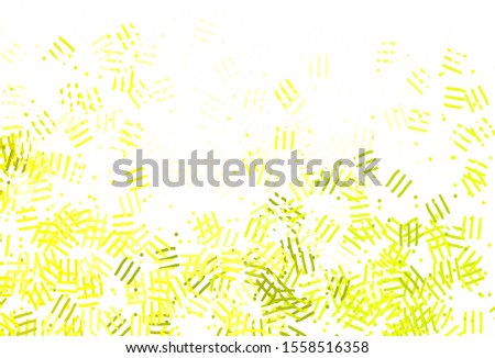 Light Green, Yellow vector texture with colored lines, dots. Glitter abstract illustration with colorful sticks. Pattern for ad, booklets, leaflets.
