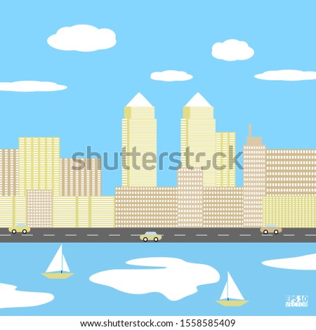 City skyline abstract background. Modern city landscape. Eps10 Vector illustration