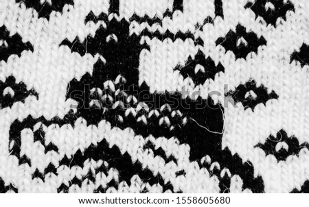 Amazing Scandinavian Cozy Texture. Monochrome Cozy Woolen Background. Metalic Winter Textile Pattern. Knitted Surf Top View. Christmas Holiday Backdrop.