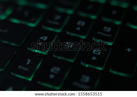 Background multicolored keyboard macro keys
