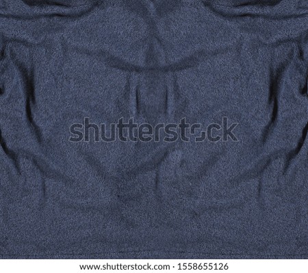 Crumpled fleece blue fabric. Textile Background.