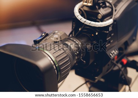 Close-up of a Television Camera Lens.