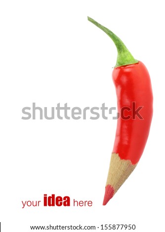 Red pepper-pencil idea fun and creative concept