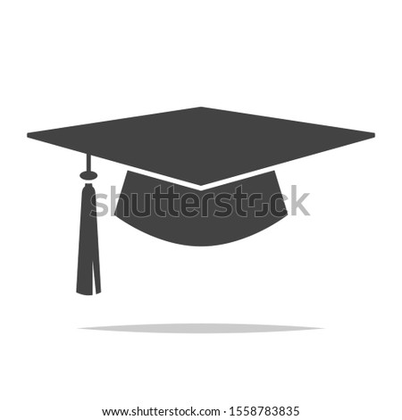 Graduation hat icon vector isolated