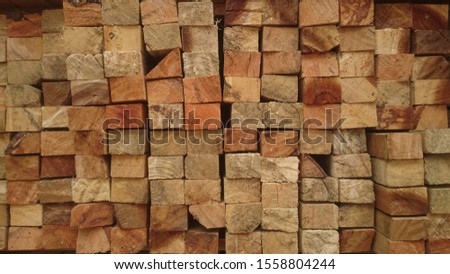 Natural Pattern of Wood pile Textured after sawmill process 