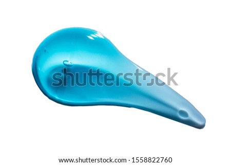 Squeezed cosmetic clear cream gel texture Iisolated on white background. Close up photo of transparent drop of skin care product. High Quality transparent gel with bubbles closeup on white background