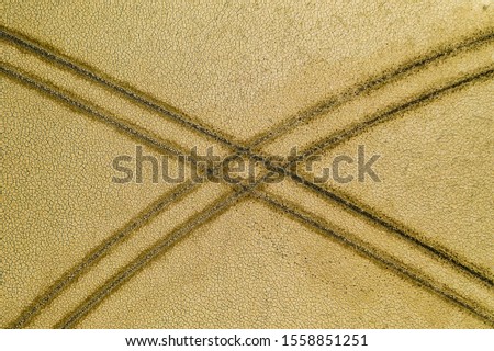 X shape in the dried out lakebed