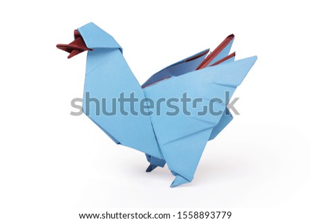 Origami duck bird isolated on white background