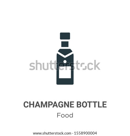 Champagne bottle vector icon on white background. Flat vector champagne bottle icon symbol sign from modern food collection for mobile concept and web apps design.