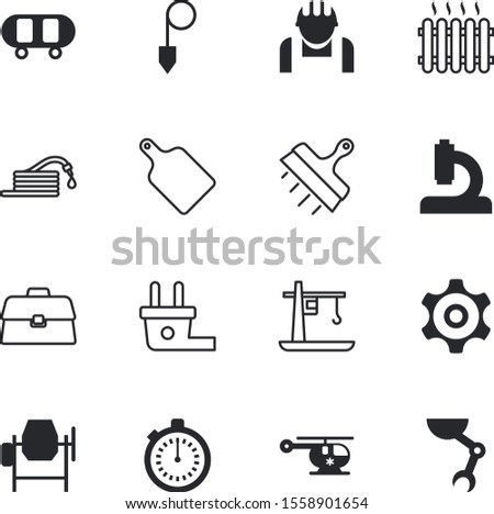 equipment vector icon set such as: shiny, bag, warm, precision, level, building, rubber, empty, plate, research, arm, bright, sparkle, wall, connector, connect, meter, macro, city, radiator, study