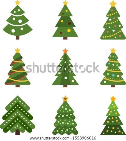 Christmas tree flat vector icon