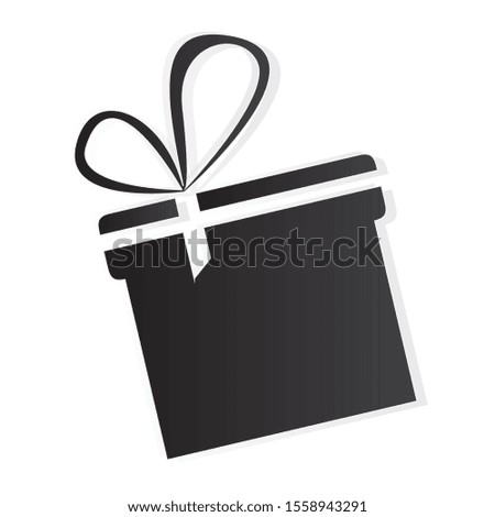 Isolated gift silhouette over a white background - Vector illustration