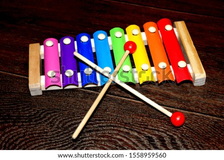 The xylophone  meaning  is a musical instrument in the percussion family that consists of wooden bars struck by mallets