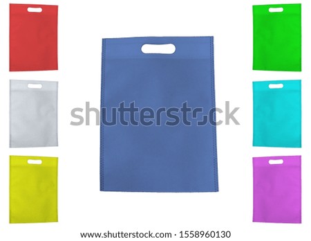 Multi Color D Cut ECO Friendly Bags, Non Woven Colorful Beautiful Bags on White Background