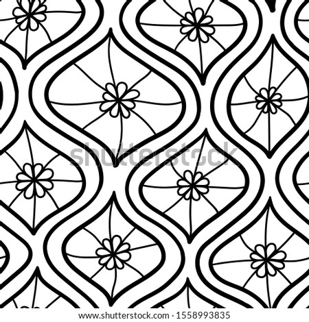 Christmas decoration. seamless pattern with fancy beautiful elements. coloring page