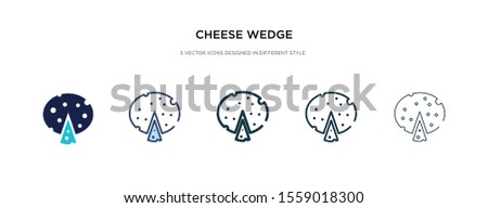 cheese wedge icon in different style vector illustration. two colored and black cheese wedge vector icons designed in filled, outline, line and stroke style can be used for web, mobile, ui