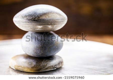 Stones on white background and isolated with space for text. Zen stones.