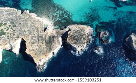 blue lagoon aerial view in malta 